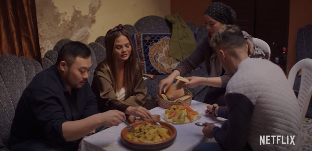 David Chang and Chrissy Teigen in Marrakech (Photo Credit: Netflix)